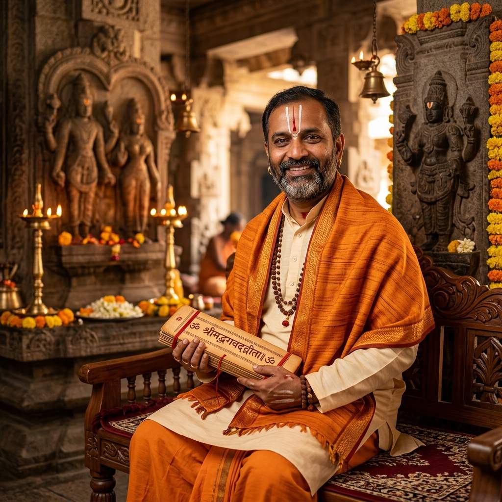 Avanish Kumar Pandey North Indian Hindi pandit performing puja in Bangalore