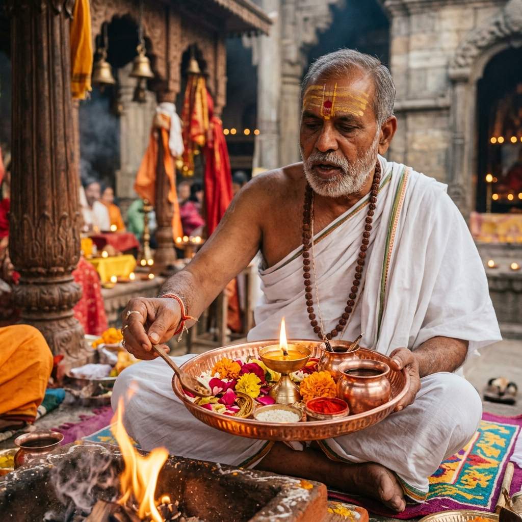 Avanish Kumar Pandey North Indian Hindi pandit performing puja in Bangalore